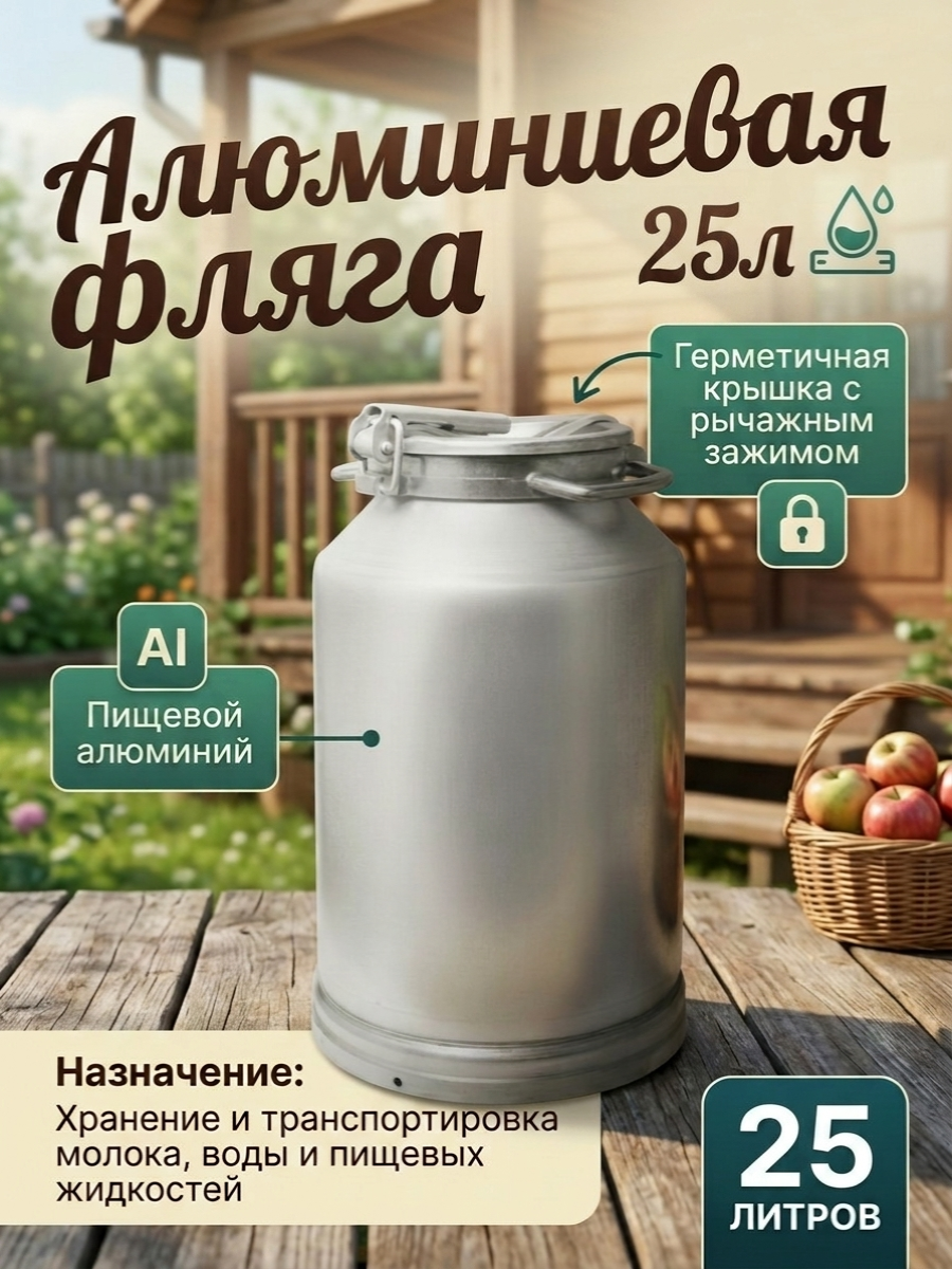 Фляга алюминиевая 25л ТМ Калитва